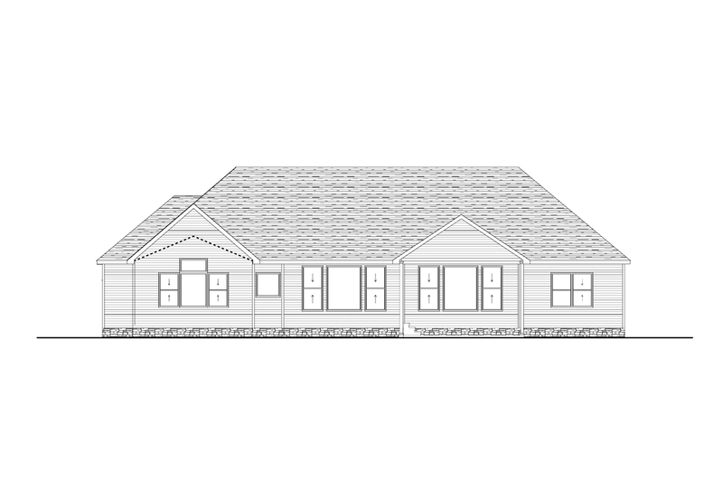 House Blueprint - Exterior - Rear Elevation for Craftsman House Plan #1089-5 - 4 bed, 2.5 bath