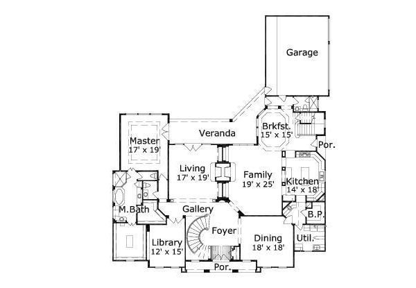 European Floor Plan - Main Floor Plan #411-536