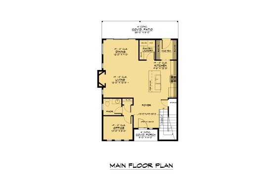 Floor Plan - Main Floor for Farmhouse House Plan #1066-221 - 3 bed, 2.5 bath