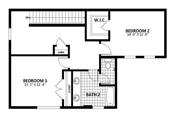 Traditional Floor Plan - Upper Floor Plan #1058-261