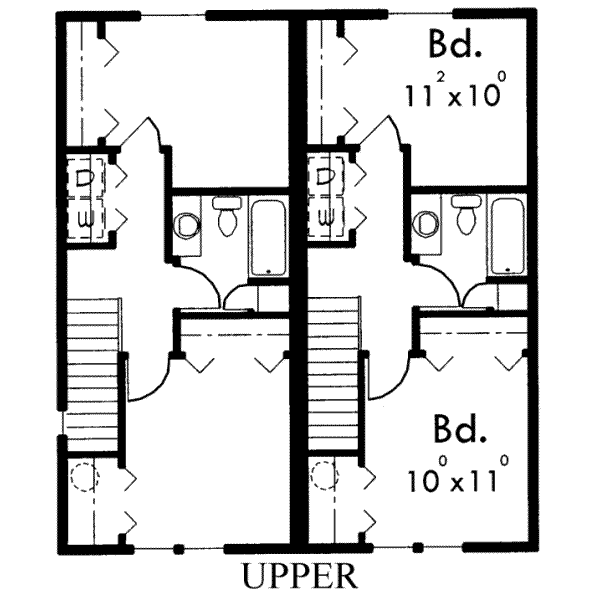 Traditional Floor Plan - Upper Floor Plan #303-362
