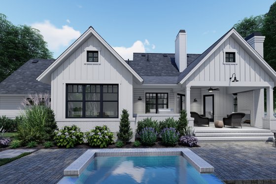 Exterior - Rear Elevation 5 for Farmhouse House Plan #120-262 - 3 bed, 2 bath