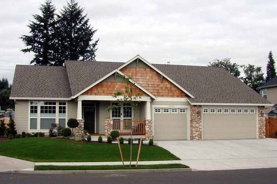 Exterior - Front Elevation 3 for Craftsman House Plan #48-167 - 4 bed, 2.5 bath