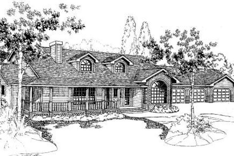 House Blueprint - Ranch Exterior - Front Elevation Plan #60-150