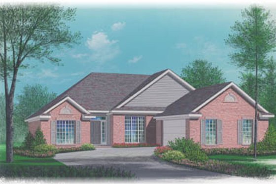 Exterior - Front Elevation for Colonial House Plan #15-107 - 3 bed, 2 bath