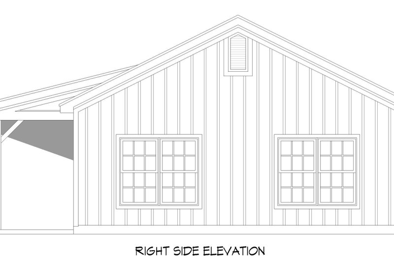 Architectural House Design - Exterior - Other Elevation 1 for Ranch House Plan #932-747 - 2 bed, 1 bath