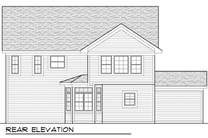 House Plan Design - Exterior - Rear Elevation for Country House Plan #70-989 - 3 bed, 2.5 bath