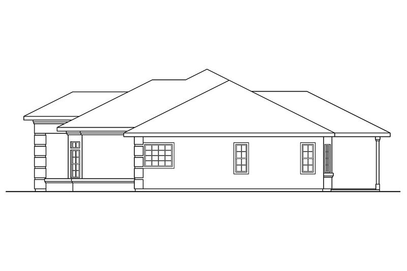 Home Plan - Exterior - Other Elevation 1 for Mediterranean House Plan #124-348 - 3 bed, 2.5 bath
