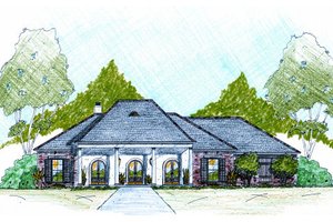Southern Exterior - Front Elevation Plan #36-485