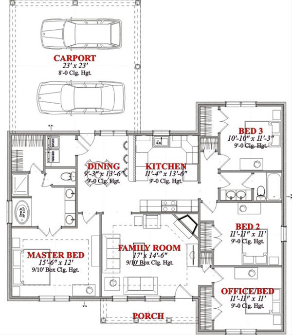 Traditional Floor Plan - Main Floor Plan #63-219