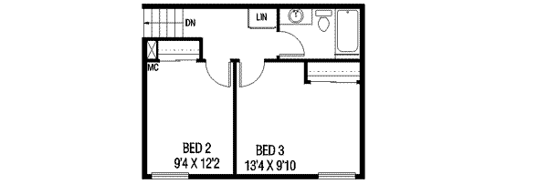 Traditional Floor Plan - Upper Floor Plan #60-588