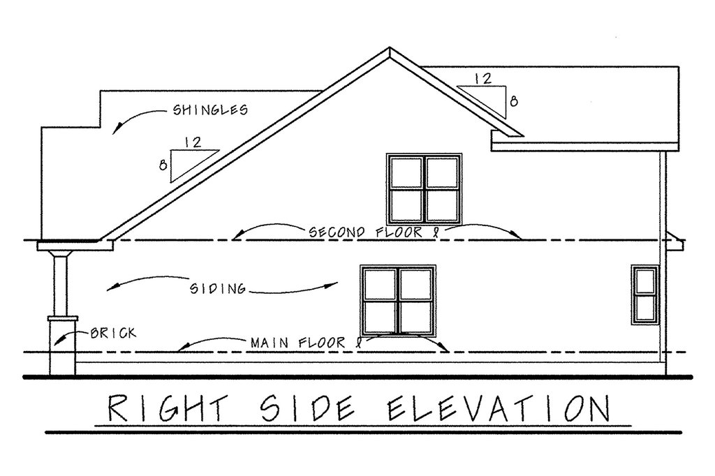 Exterior - Other Elevation 1 for Farmhouse House Plan #20-1224 - 4 bed, 3 bath
