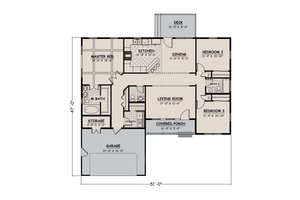 Floor Plan - Main Floor for Ranch House Plan #1082-4 - 3 bed, 2.5 bath