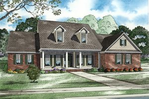 Southern Exterior - Front Elevation Plan #17-238