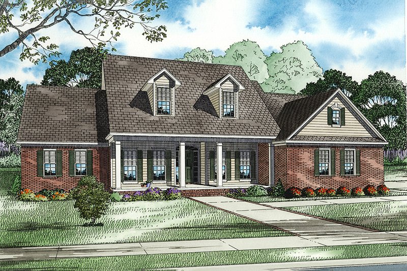 Home Plan - Southern Exterior - Front Elevation Plan #17-238
