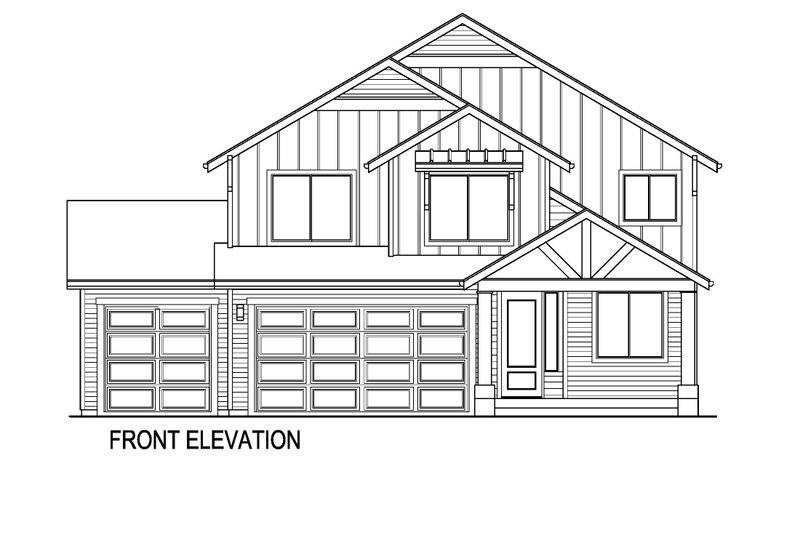 House Blueprint - Exterior - Front Elevation 3 for Farmhouse House Plan #569-88 - 4 bed, 3 bath