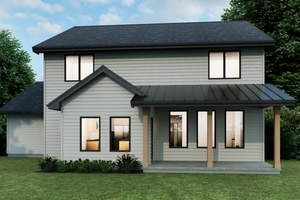 Exterior - Rear Elevation for Farmhouse House Plan #1093-4 - 4 bed, 2.5 bath