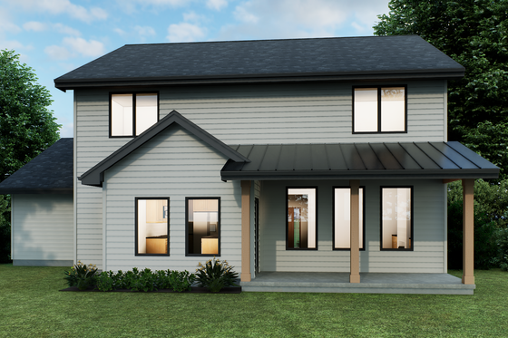 Exterior - Rear Elevation for Farmhouse House Plan #1093-4 - 4 bed, 2.5 bath
