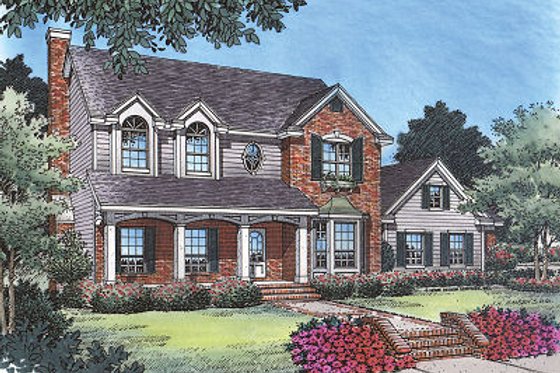 Exterior - Front Elevation for Traditional House Plan #417-164 - 4 bed, 2.5 bath
