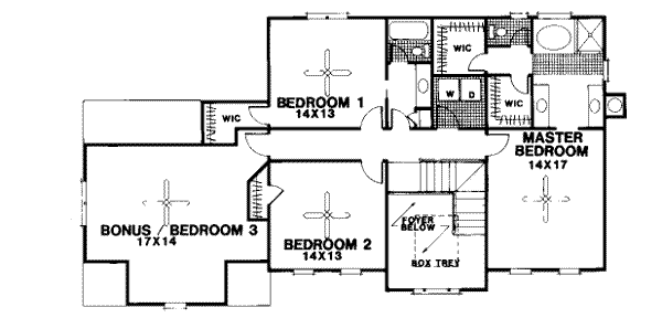 House Plan Design - European Floor Plan - Upper Floor Plan #56-180