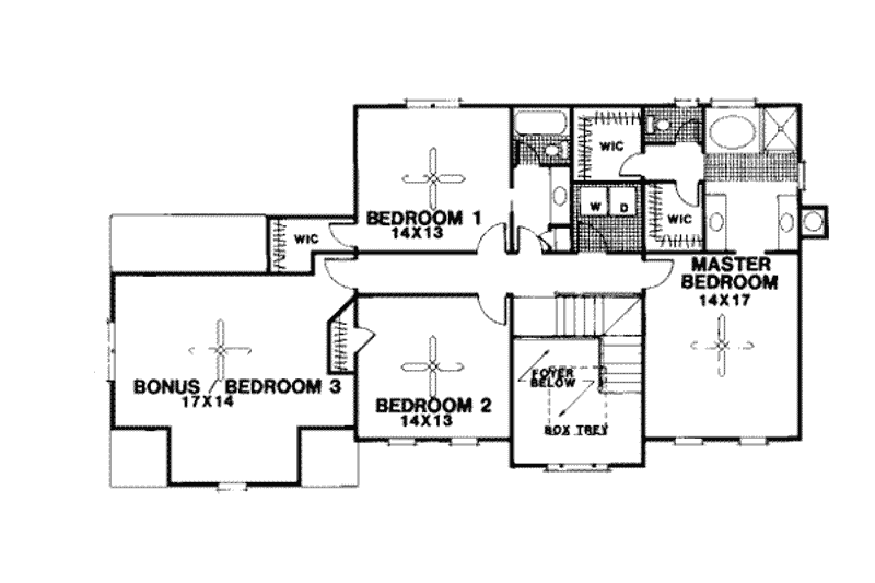 Home Plan - Floor Plan - Upper Floor for European House Plan #56-180 - 4 bed, 2.5 bath