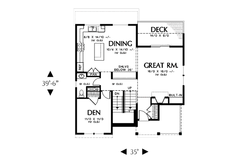 House Blueprint - Floor Plan - Main Floor for Traditional House Plan #48-504 - 4 bed, 3.5 bath