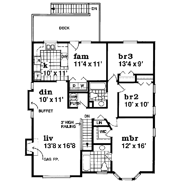 Traditional Floor Plan - Upper Floor Plan #47-338