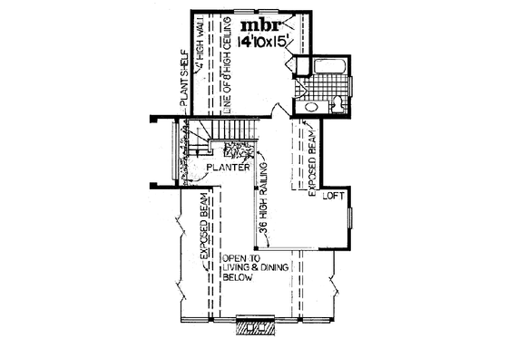 Floor Plan - Upper Floor for Modern House Plan #47-189 - 3 bed, 2 bath