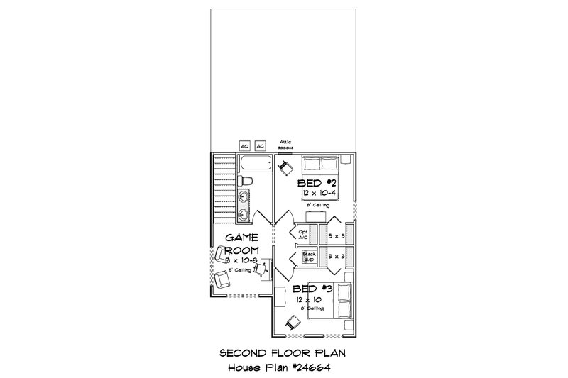 Architectural House Design - Floor Plan - Upper Floor for Cottage House Plan #513-2457 - 3 bed, 2.5 bath