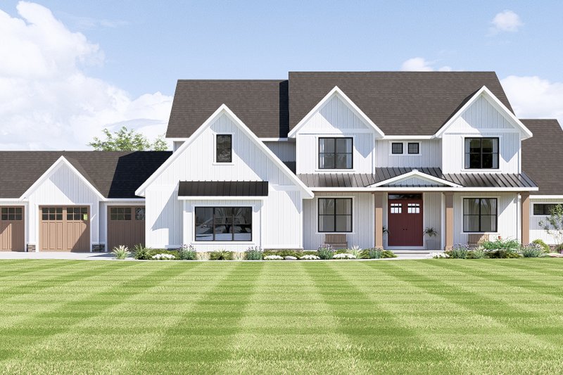 House Plan Design - Exterior - Front Elevation 3 for Farmhouse House Plan #1064-99 - 5 bed, 4.5 bath
