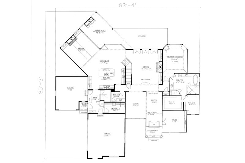 House Plan Design - Floor Plan - Main Floor for Traditional House Plan #437-86 - 4 bed, 3.5 bath