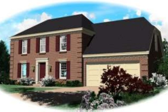 Exterior - Front Elevation for Colonial House Plan #81-657 - 3 bed, 2.5 bath