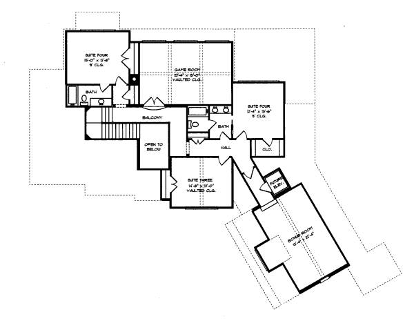 House Plan Design - European Floor Plan - Upper Floor Plan #413-824