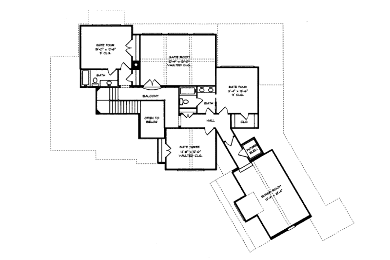 Home Plan - Floor Plan - Upper Floor for European House Plan #413-824 - 4 bed, 3.5 bath