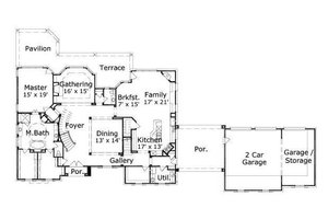 Floor Plan - Main Floor for European House Plan #411-471 - 4 bed, 3.5 bath
