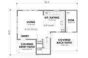 Farmhouse Style House Plan - 2 Beds 1 Baths 879 Sq/Ft Plan #1105-2 