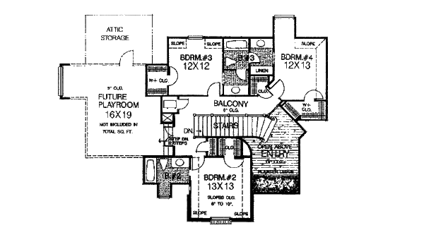 European Floor Plan - Upper Floor Plan #310-927