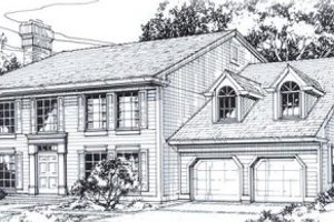 Colonial Exterior - Front Elevation Plan #53-215
