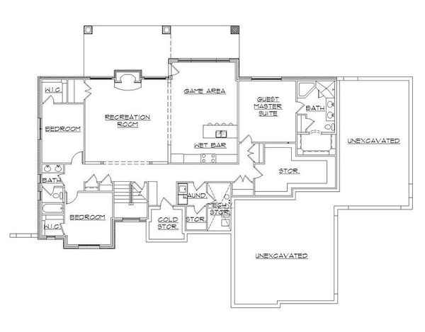 Dream House Plan - European Floor Plan - Lower Floor Plan #5-394