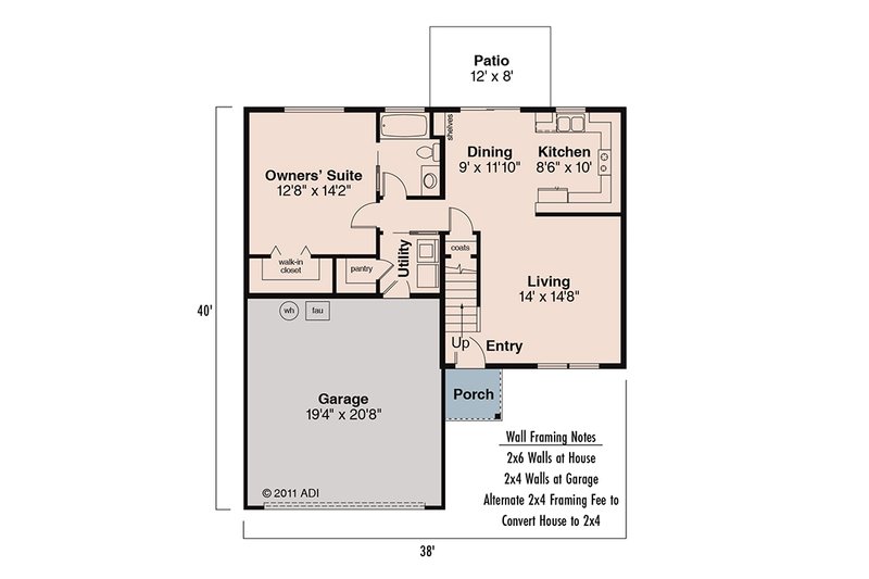 Home Plan - Floor Plan - Main Floor House Plan #124-470 - 4 bed, 2 bath