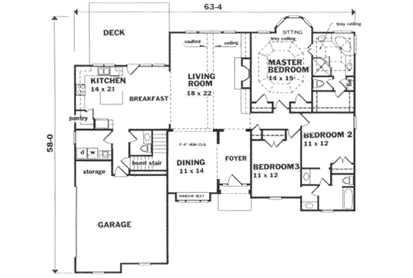 Traditional Floor Plan - Main Floor Plan #129-126