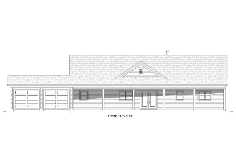 House Plan Design - Exterior - Front Elevation 3 for Ranch House Plan #932-677 - 2 bed, 2 bath