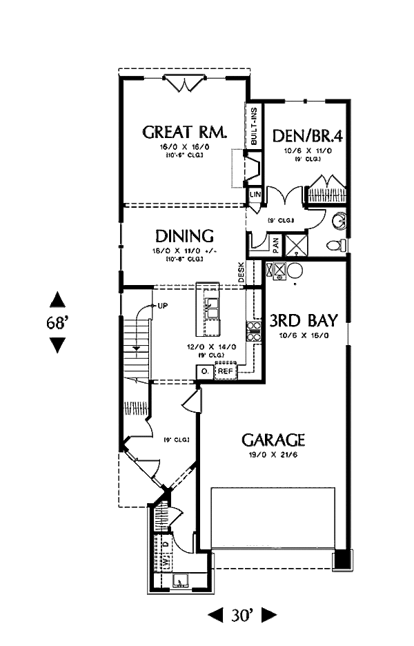 Home Plan - Craftsman Floor Plan - Main Floor Plan #48-264