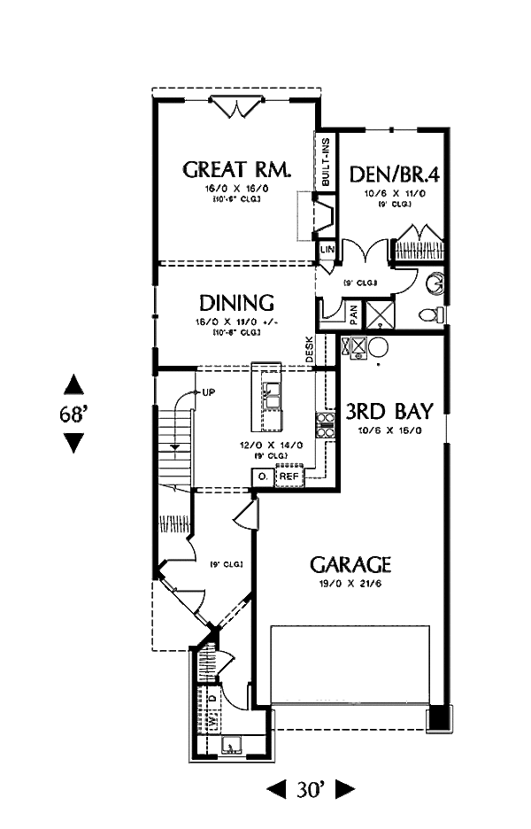 Dream House Plan - Craftsman Floor Plan - Main Floor Plan #48-264