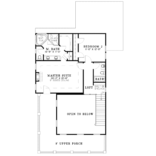 Dream House Plan - Southern Floor Plan - Upper Floor Plan #17-564