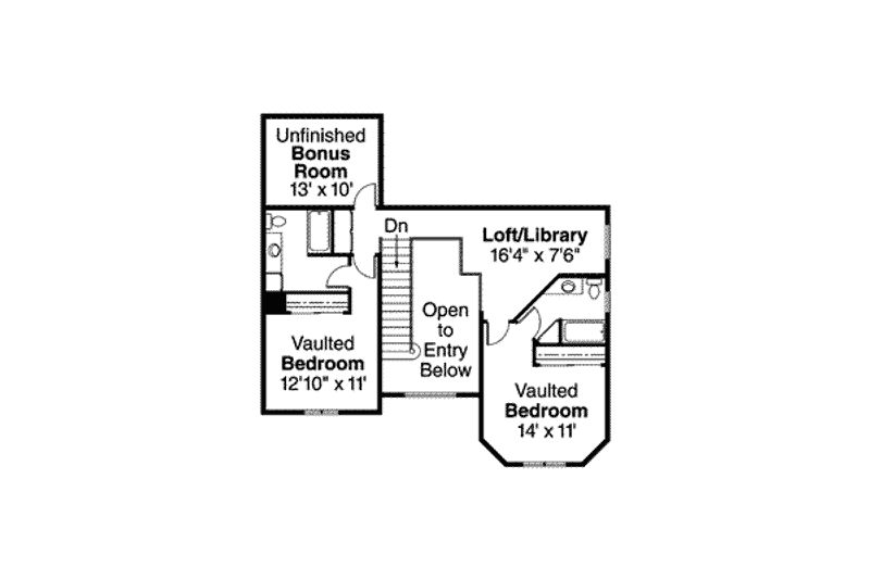 Home Plan - Floor Plan - Upper Floor for Farmhouse House Plan #124-407 - 4 bed, 3.5 bath