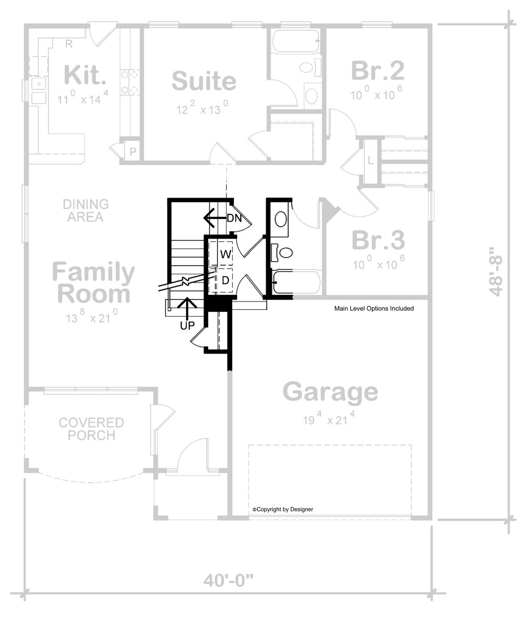 Modern Style House Plan - 4 Beds 2.5 Baths 1872 Sq/Ft Plan #20-2488 ...