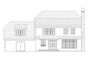 Exterior - Rear Elevation for European House Plan #901-6 - 3 bed, 2.5 bath