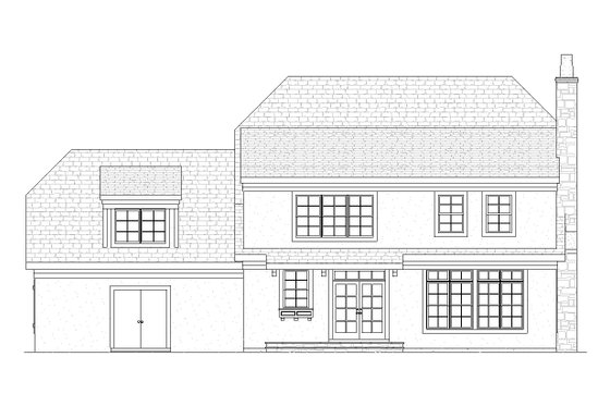 Exterior - Rear Elevation for European House Plan #901-6 - 3 bed, 2.5 bath