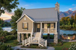 Cottage Exterior - Front Elevation Plan #17-2357